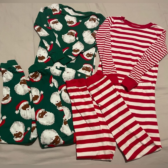 Carter's Other - Carter's Kids Holiday Pajama Sets - Green Santa Print & Red Elf Stripes - Size 7